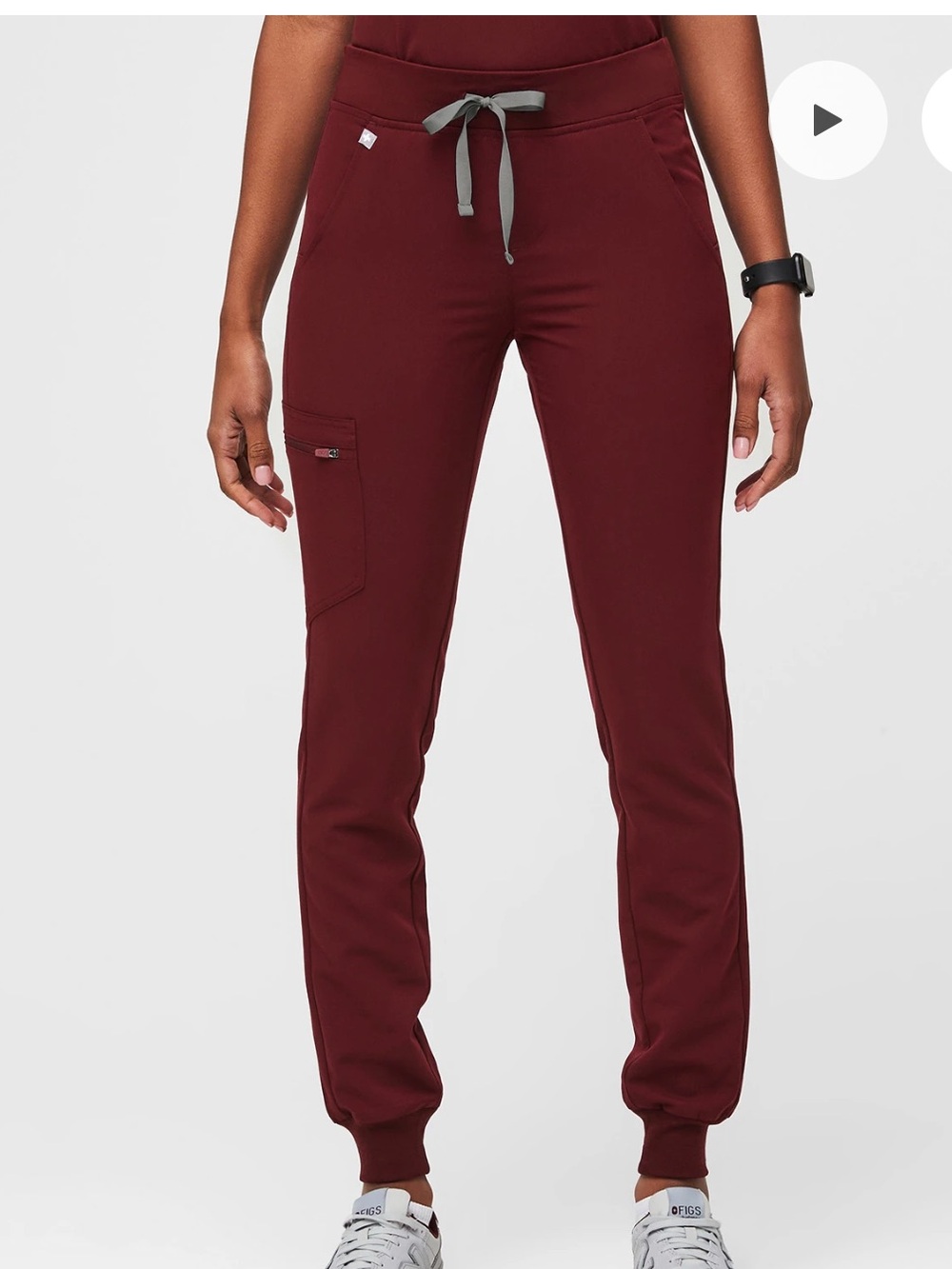 Figs Zamora Jogger 2.0 Scrub Pants Size Large Burgundy Red W18SW2005